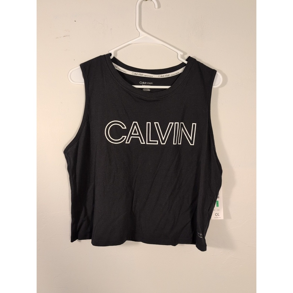 Calvin Klein Performance Crop Top Black Large New